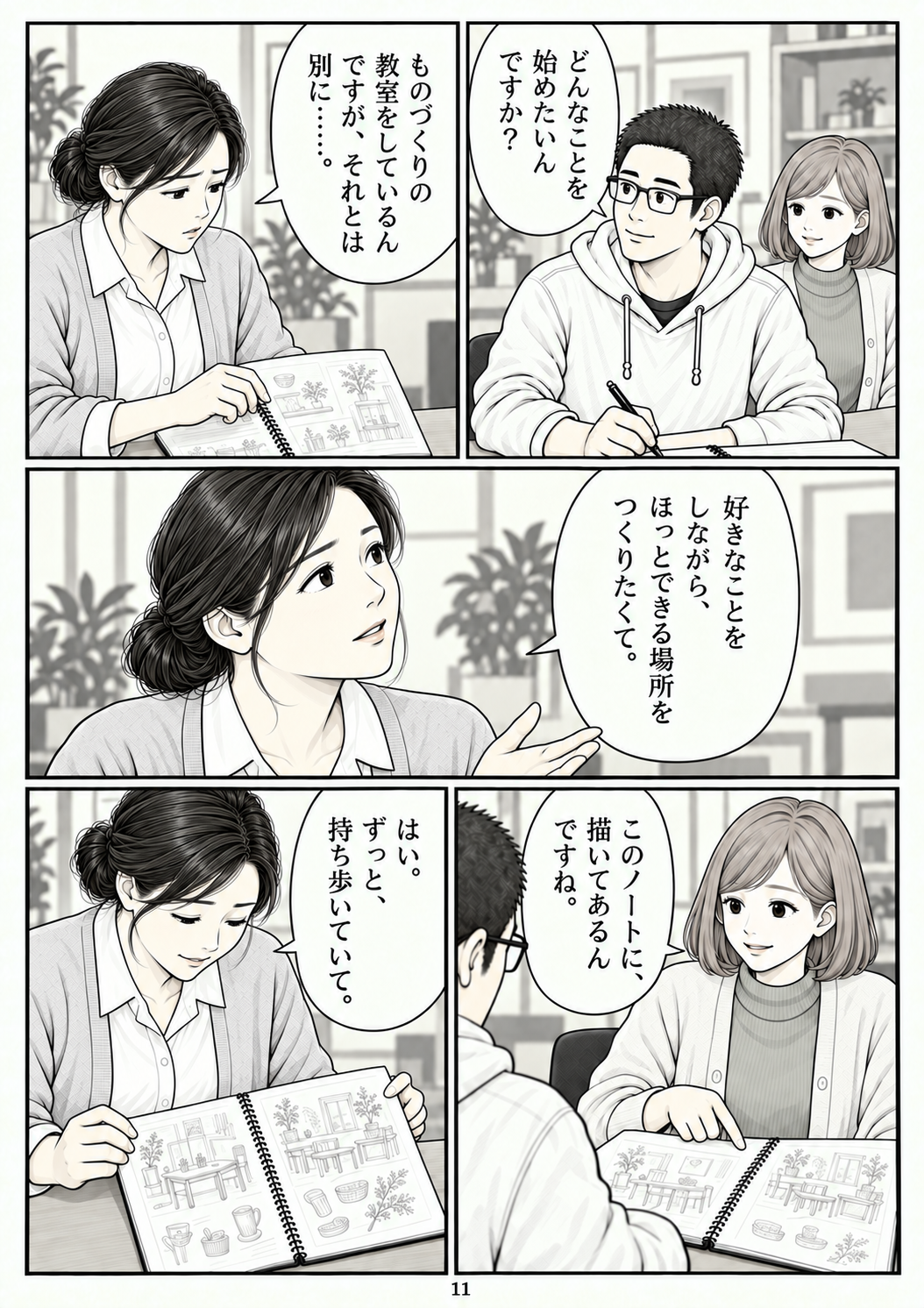 第11ページ。ノートを開く